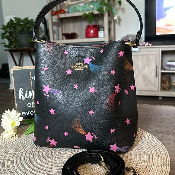 Coach Handbags - Coach Small Town Bucket Bag With Disco Star Print